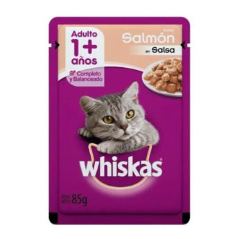 Imagen de Snack Salsa WHISKAS Gato Adulto Sabor Salmón 85 grs.