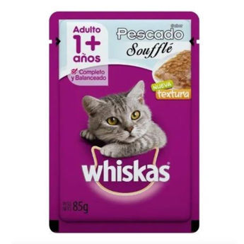 Imagen de Snack Salsa WHISKAS Gato Adulto Sabor Pescado Soufflé 85 grs.