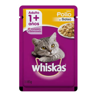 Imagen de Snack Salsa WHISKAS Gato Adulto Sabor Pollo 85 grs.