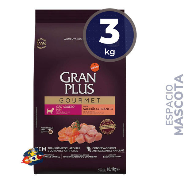 Imagen de Alimento GRANPLUS Perro Gourmet Adulto Mini Sabor Salmon y Pollo 3 kg