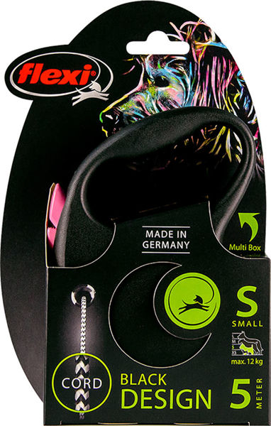 Imagen de Correa Para Perro FLEXI Cordón Black Design Color Rosado Talle S