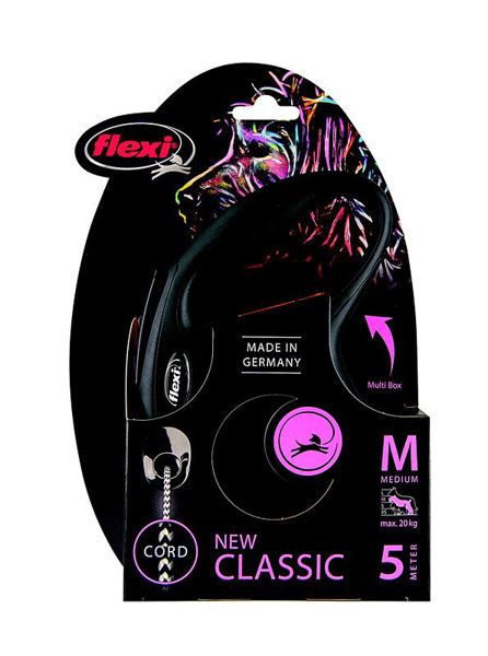 Imagen de Correa Para Perro FLEXI New Classic 5 mts Color Negro Talle M