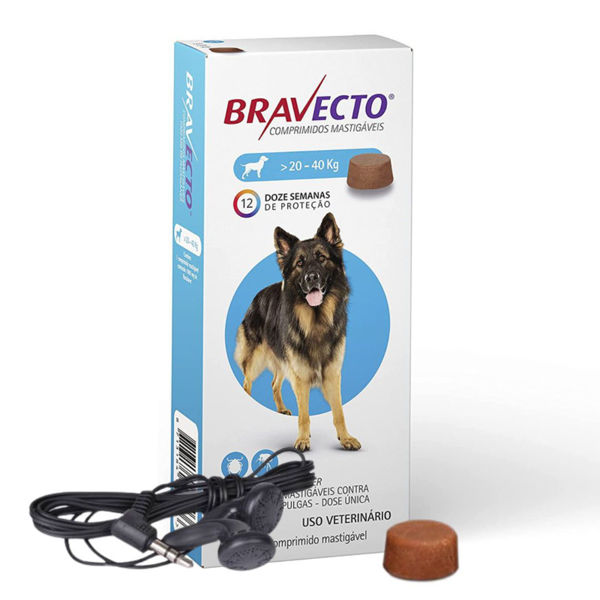 Imagen de Antipulgas y Garrapatas BRAVECTO 20 a 40 kg - 1 Comprimido + Regalo