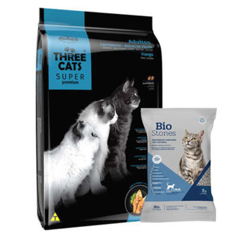 Imagen de Alimento THREE CATS Super Premium Gato Castrado Bola de Pelo Sabor Pollo 10 kg + Regalo