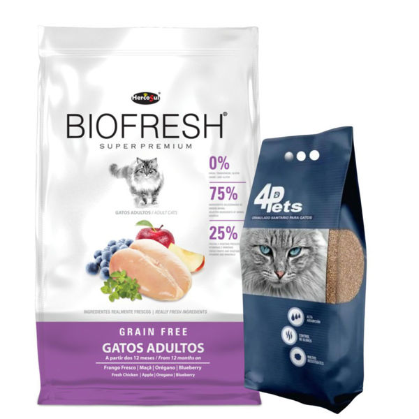 Imagen de Alimento BIOFRESH Gato Adulto 15 kg + Arena 4Pets 8 kg