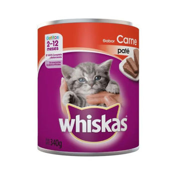 Imagen de Snack Lata Paté WHISKAS Gato Cachorro Sabor Carne 340grs