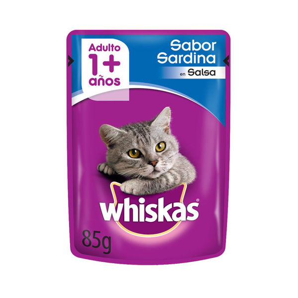 Imagen de Snack Salsa WHISKAS Gato Adulto Sabor Sardina 85grs.