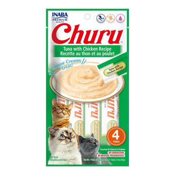 Imagen de Snack Puré CHURU Para Gato Sabor Atún Con Pollo 14 grs - 4 Unidades
