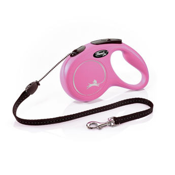 Imagen de Correa Para Perro FLEXI Cordón New Classic 5 mts Color Rosado Talle M