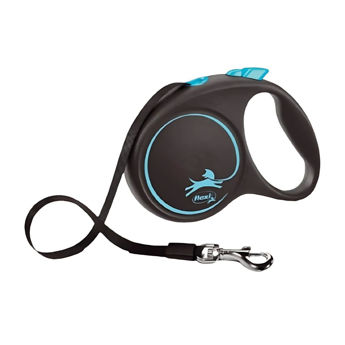 Imagen de Correa Para Perro FLEXI Black Design Cinta 5 mts Color Azul y Negro - Talle L