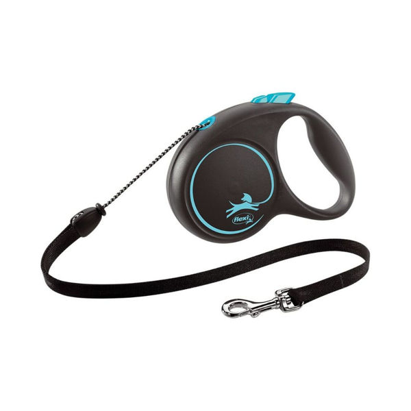 Imagen de Correa Para Perro FLEXI Black Design Cordón 5 mts Color Azul Talle M