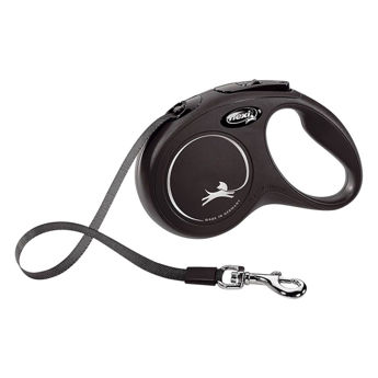 Imagen de Correa Para Perro FLEXI Cinta New Classic 5 mts Color Negro Talle S