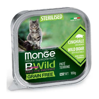 Imagen de Alimento Húmedo Paté MONGE Gato Adulto Castrado Jabalí y Vegetales 100 g