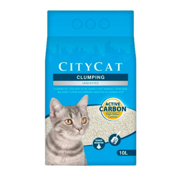 Imagen de Arena Sanitaria Gato CITY CAT Aglomerante 10 lts Carbón Activado / con avería
