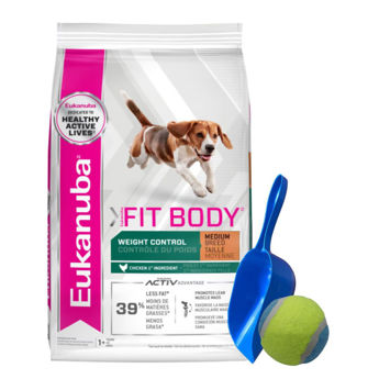 Imagen de Alimento EUKANUBA Perro Fit Body Control de Peso Raza Mediana 15 kg + Regalo