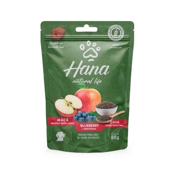 Imagen de Snack HANA Natural Life Para Perro Sabor Manzana Arándanos y Chia - 80 grs