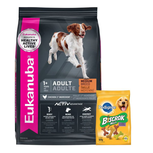 Imagen de Alimento EUKANUBA Perro Adulto Raza Mediana 15 kg + Regalo