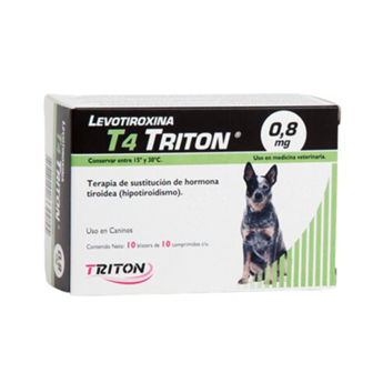 Imagen de T4 levotiroxina 0,8 mg Hipotiroidismo Caninos - 10 Comprimidos