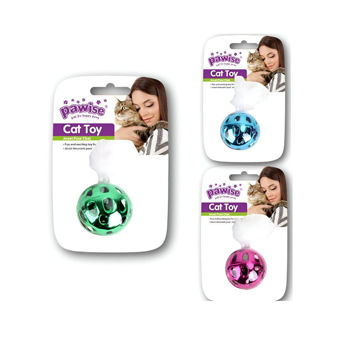 Imagen de Juguete Para Gato PAWISE Bola Metalica Con Pluma