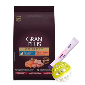 Imagen de Alimento GRANPLUS Gato Gourmet Adulto Castrado Salmón y Pollo 3 kg + Regalo