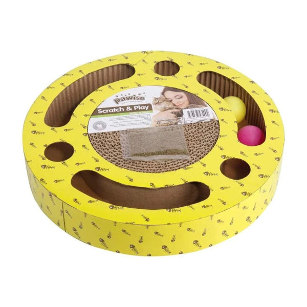 Imagen de Juguete Para Gato PAWISE Rascador Con Pelotas Scratch And Play