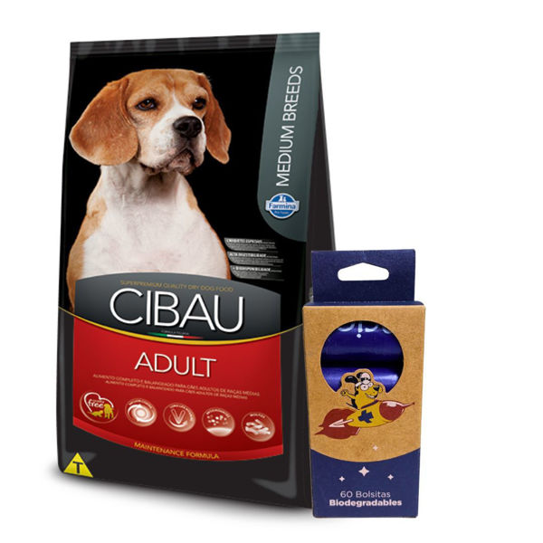 Imagen de Alimento CIBAU Perro Adulto Raza Mediana 15 kg + Regalo