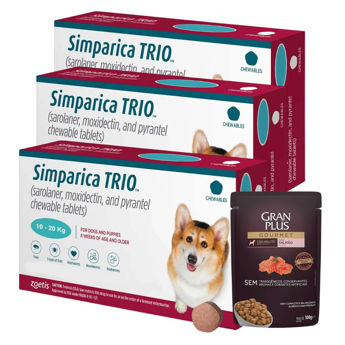 Imagen de Antiparasitario Interno y Externo SIMPARICA TRIO 10 a 20 kg - 3 Comprimidos