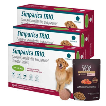 Imagen de Antiparasitario Interno y Externo SIMPARICA TRIO 20 a 40 kg - 3 Comprimidos
