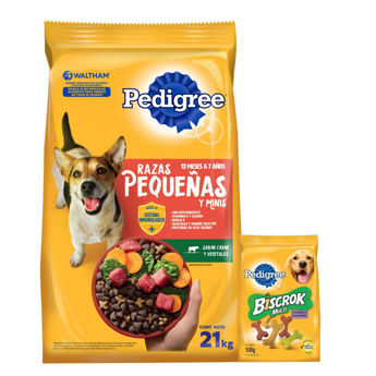 Imagen de Alimento PEDIGREE Perro Adulto Raza Pequeña Sabor Carne y Vegetales 21 kg + Regalo