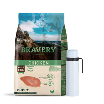 Imagen de Alimento BRAVERY Perro Cachorro Raza Mediana y Grande Sabor Pollo 12 kg + Regalo