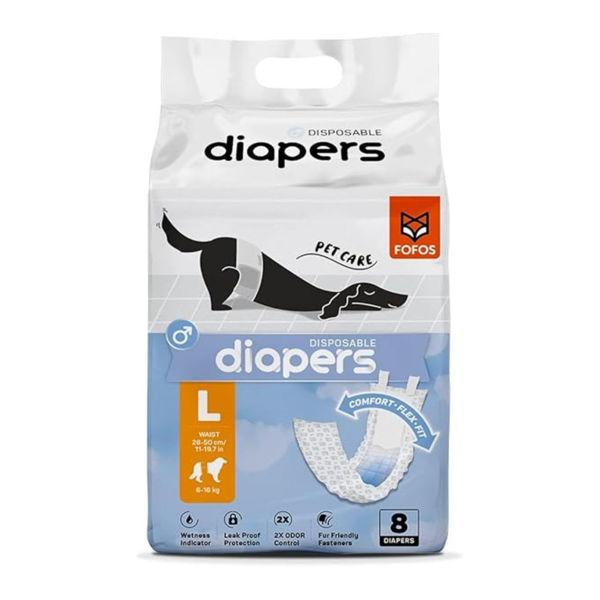 Imagen de Pañales Para Perro FOFOS Diapers Macho Talle L - 8 Unidades
