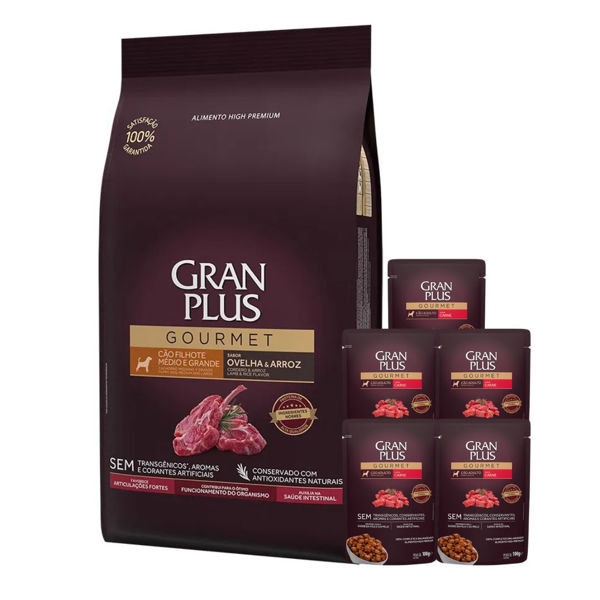 Imagen de Alimento GRANPLUS Perro Cachorro Raza Mediana y Grande Sabor Cordero y Arroz 15 kg + Regalo