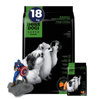 Imagen de Alimento THREE DOGS Perro Super Premium Adulto Raza Pequeña 15 + 2 Kg + Regalo