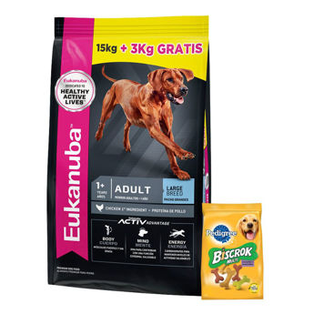 Imagen de Alimento EUKANUBA Perro Adulto Raza Grande 15 + 3 kg + Regalo