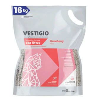 Imagen de Arena Sanitaria Aglomerante VESTIGIO Gato Aroma Frutilla 16 kg