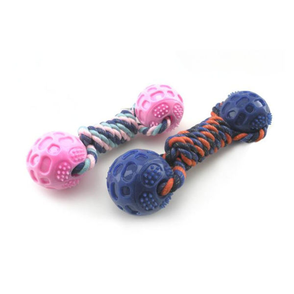 Imagen de Juguete Para Perro ANIMAL PLANET Cuerda Mancuerna Con Pelotas