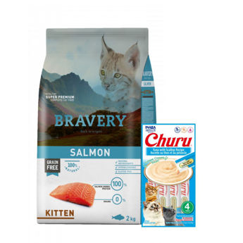 Imagen de Alimento BRAVERY Gato Cachorro Kitten Sabor Salmón 2 kg + Regalo