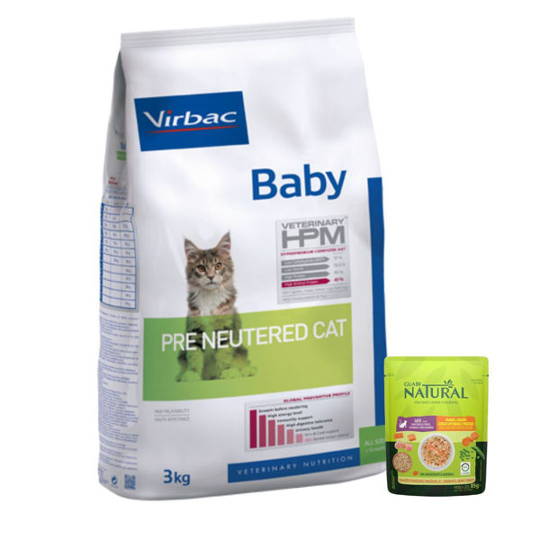 Imagen de Alimento VIRBAC HPM Gato Cachorro Baby No Castrado 3 kg + Regalo