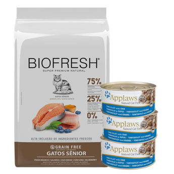 Imagen de Alimento BIOFRESH Gato Senior Pescado Blanco y Salmón 7,5 kg + Regalo