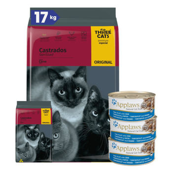 Imagen de Alimento THREE CATS Original Gato Castrado 15 kg + Regalo
