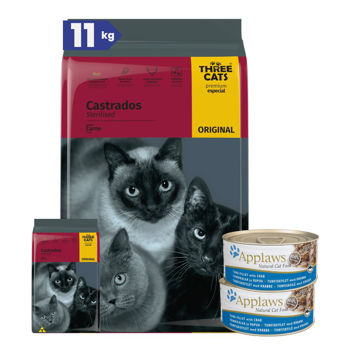 Imagen de Alimento THREE CATS Original Gato Castrado 10,1 kg + Regalo
