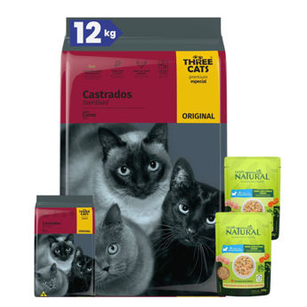 Imagen de Alimento THREE CATS Original Gato Castrado 10,1 kg + Regalo