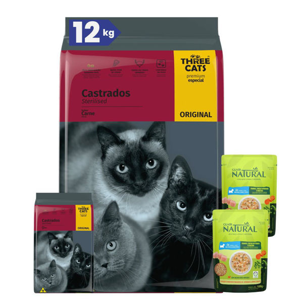 Imagen de Alimento THREE CATS Original Gato Castrado 10,1 kg + Regalo