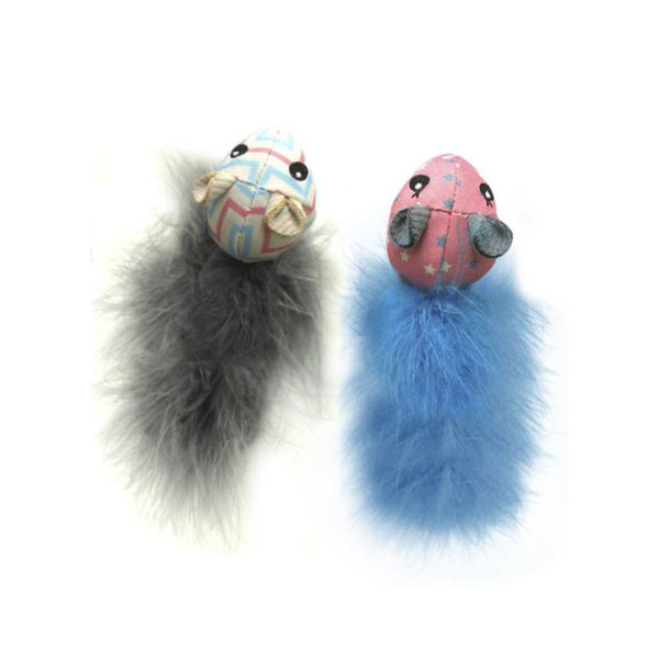 Imagen de Juguete Para Gato ANIMAL PLANET Ratones Con Pluma