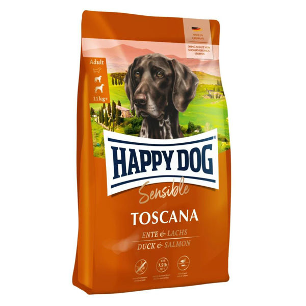 Imagen de Alimento HAPPY DOG Toscana Perro Sensible Pato y Pescado 4 Kg
