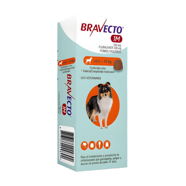 Imagen de Antipulgas y Garrapatas BRAVECTO 4.5 a 10 kg 1 Mes - 1 Comprimido