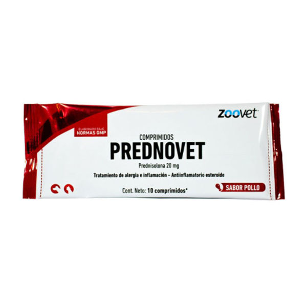 Imagen de Antiinflamatorio Esteroide PREDNOVET Prednisolona 20mg - 10 Comprimidos