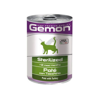 Imagen de Paté Monoproteico GEMON Gato Castrado Sabor Pavo 400grs