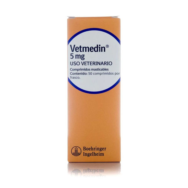 Imagen de Inotrópico Positivo y Vasodilatador VETMEDIN Con Pimobendan 5mg - 50 comprimidos.