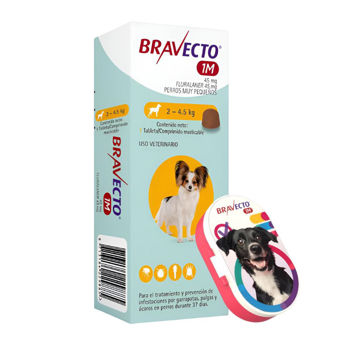 Imagen de Antipulgas y Garrapatas BRAVECTO 2.5 a 4.5 kg 1 Mes + Regalo - 1 Comprimido